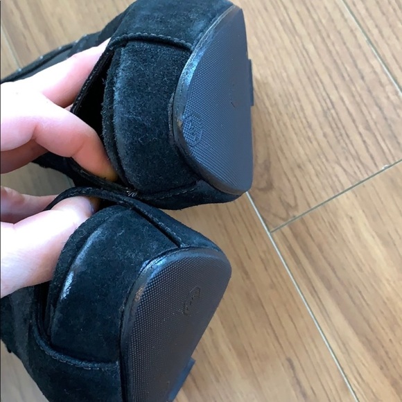 💕HP💕Joes jeans black suede open toe wedges - Picture 5 of 16